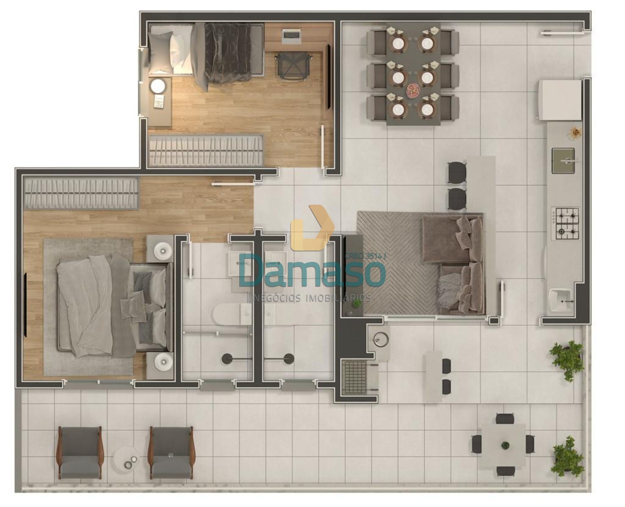 Apartamento à venda com 2 quartos, 59m² - Foto 8