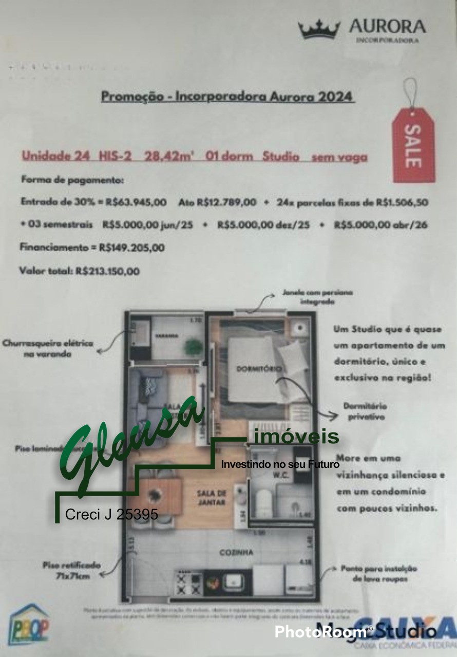 Apartamento à venda com 1 quarto, 28m² - Foto 7