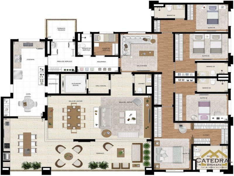 Apartamento à venda com 4 quartos, 296m² - Foto 5