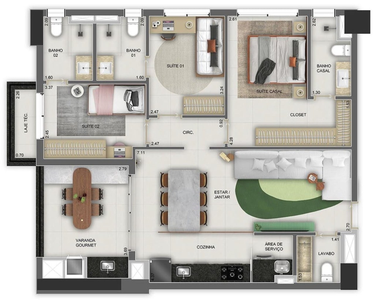 Apartamento à venda com 3 quartos, 97m² - Foto 37