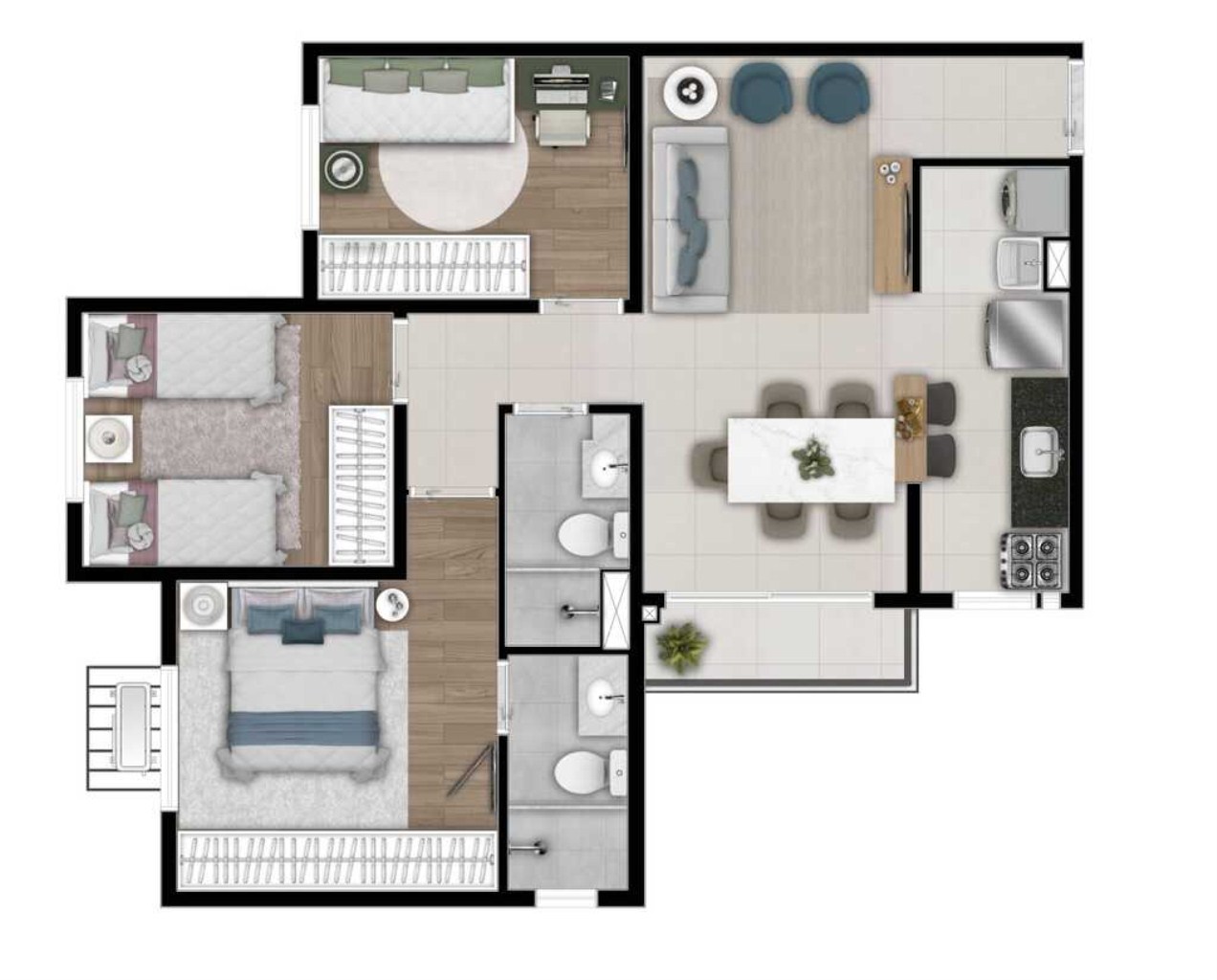 Apartamento à venda com 3 quartos, 61m² - Foto 19