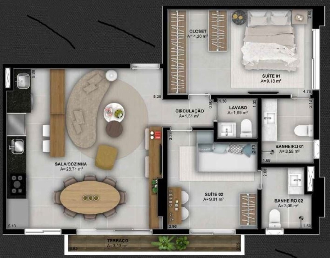 Apartamento à venda com 2 quartos, 146m² - Foto 45