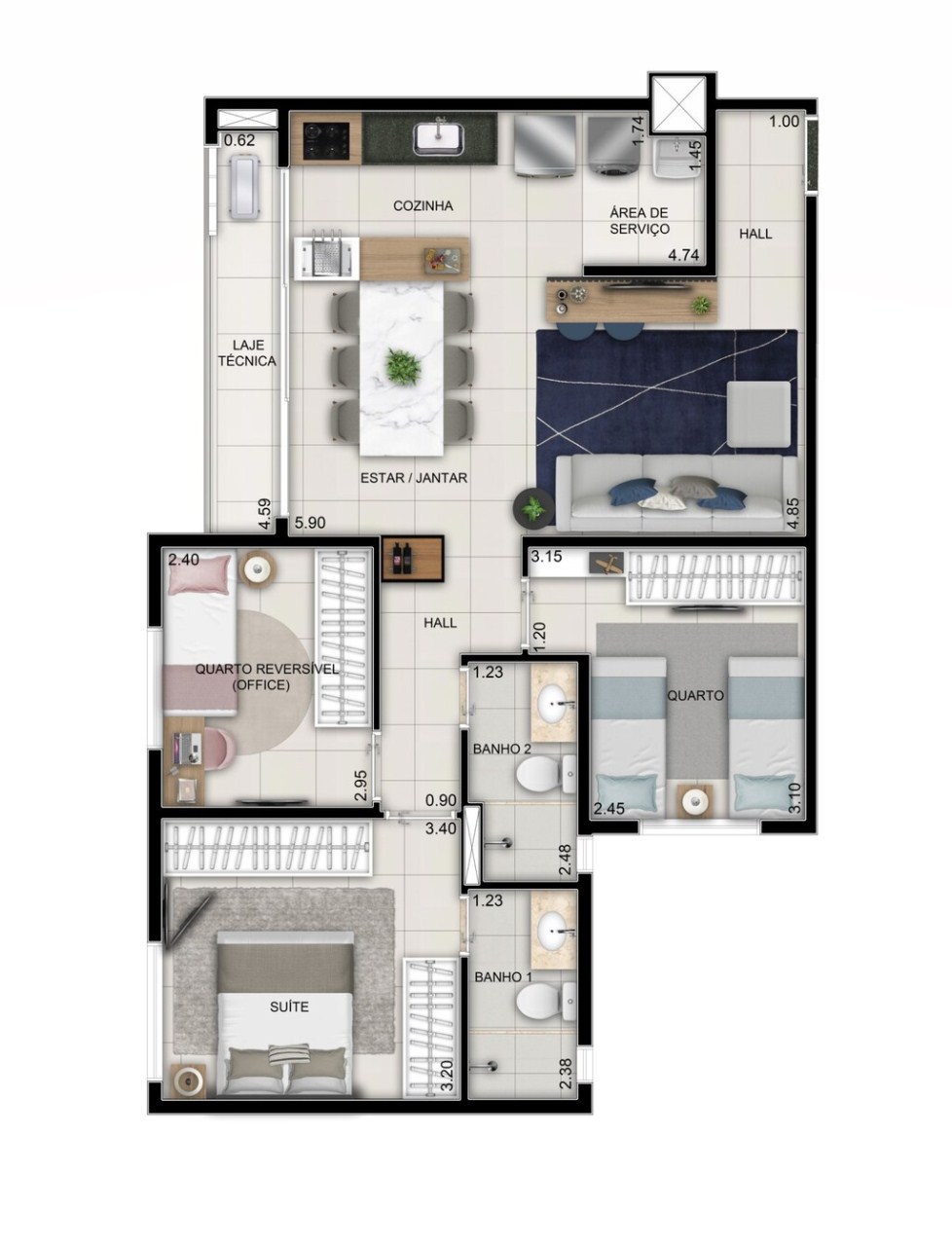 Apartamento à venda com 2 quartos, 99m² - Foto 23