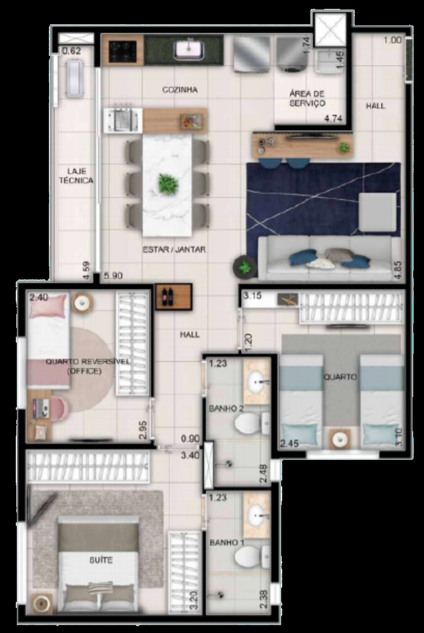 Apartamento à venda com 3 quartos, 78m² - Foto 19