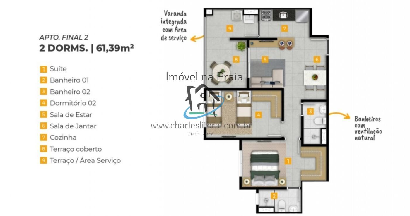 Apartamento à venda com 2 quartos, 61m² - Foto 5