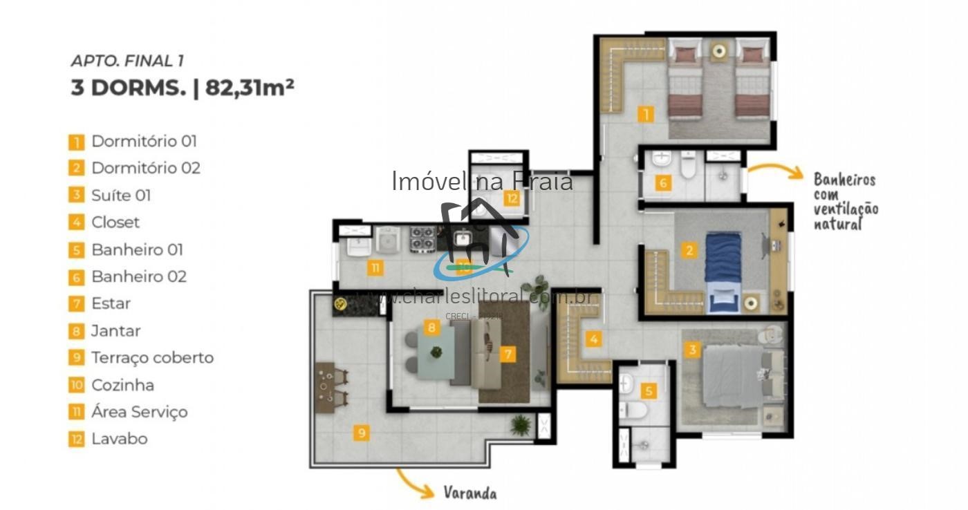 Apartamento à venda com 2 quartos, 61m² - Foto 7