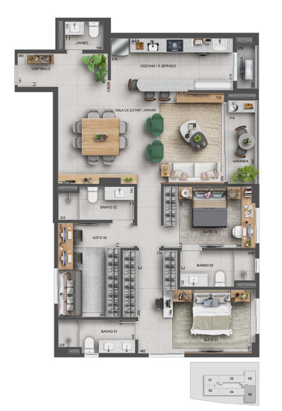 Apartamento à venda com 3 quartos, 123m² - Foto 14